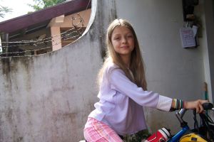 Beautiful Anna on Bike