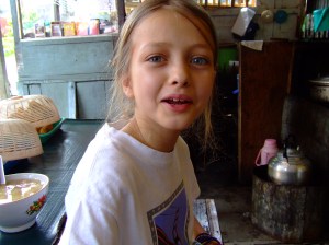 Enjoying a snack at Pak Bejo's Soto Stand